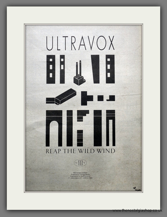 Ultravox  Reap The Wild Wind. Original Advert 1982 (ref AD15506)