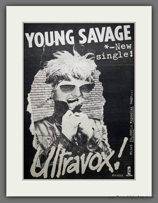 Ultravox  Young Savage. Original Advert 1977 (ref AD15508)