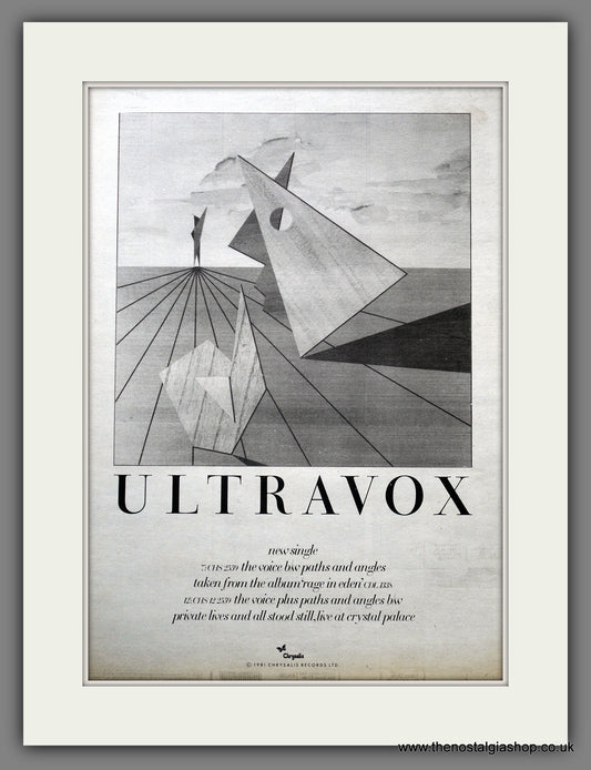 Ultravox  Paths And Angles. Original Advert 1981 (ref AD15516)