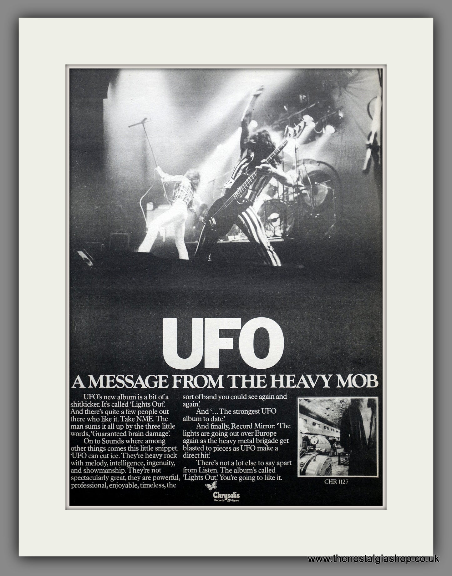 UFO A Message From The Heavy Mob. Original Advert 1977 (ref AD15520)