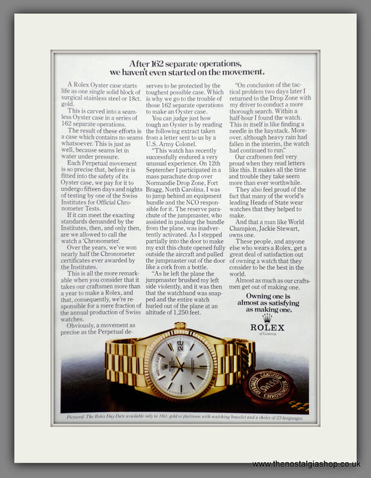 Rolex Oyster Case. Original Double Advert 1973 (ref AD60891)