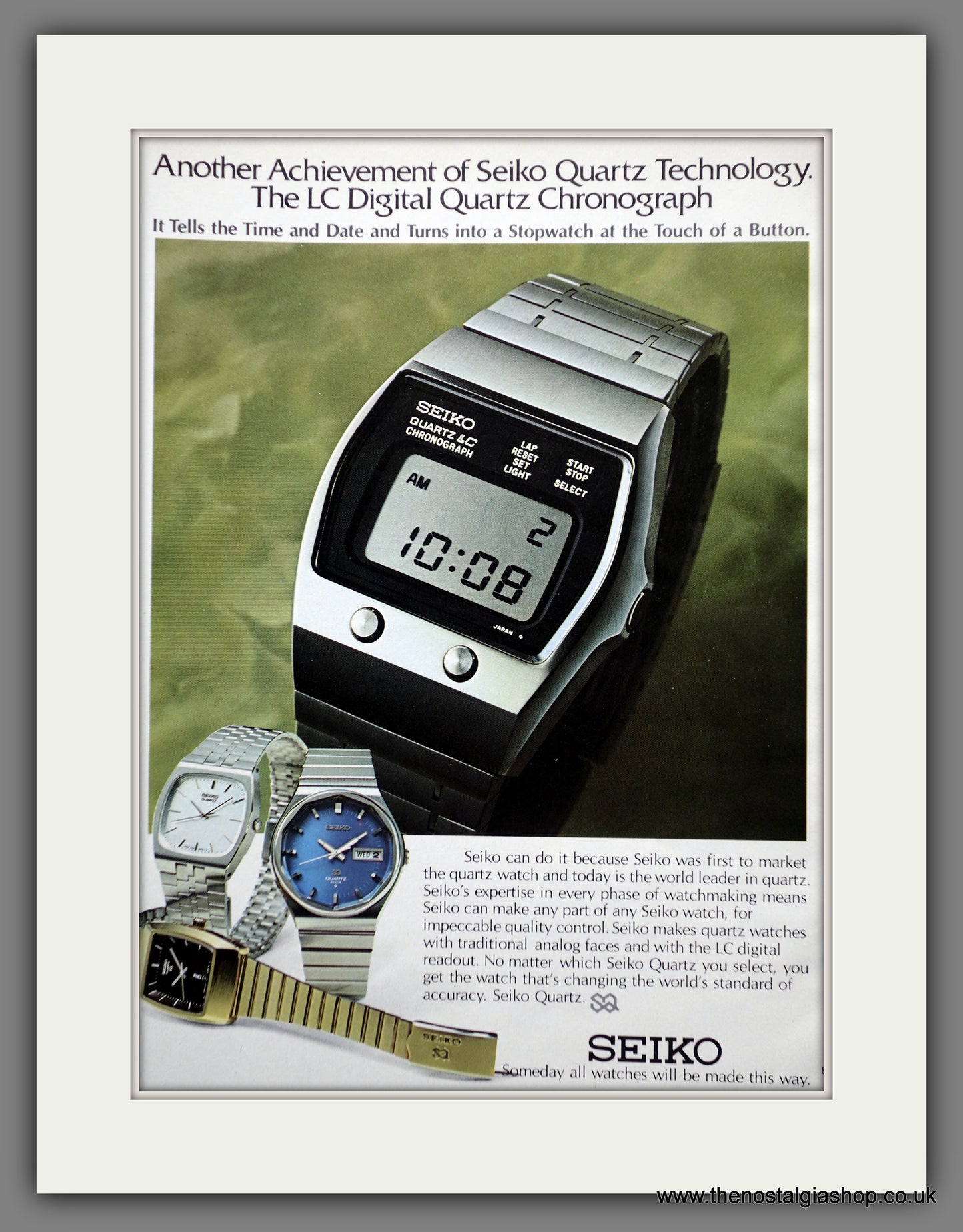 Seiko Digital Quartz Chronograph Watches. Original Advert 1977 (ref AD60896)