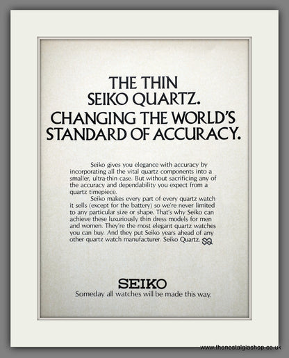 Seiko Quartz Watches. Original Double Advert 1976 (ref AD60893)