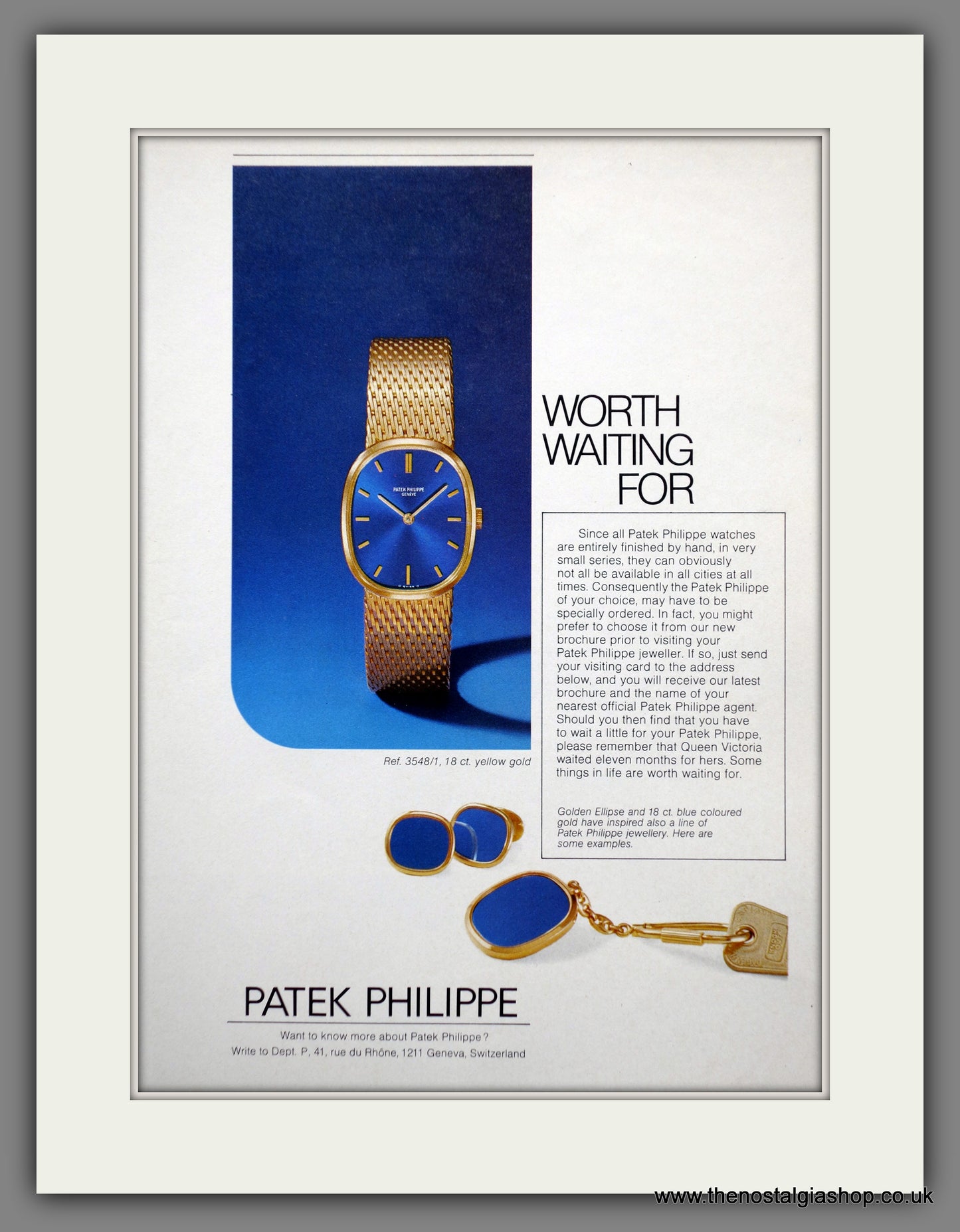 Patek Philippe Watches. Original Advert 1974 (ref AD60902)