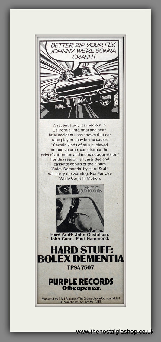 Hard Stuff Bolex Dementia.  Original Advert 1973 (ref AD200620)