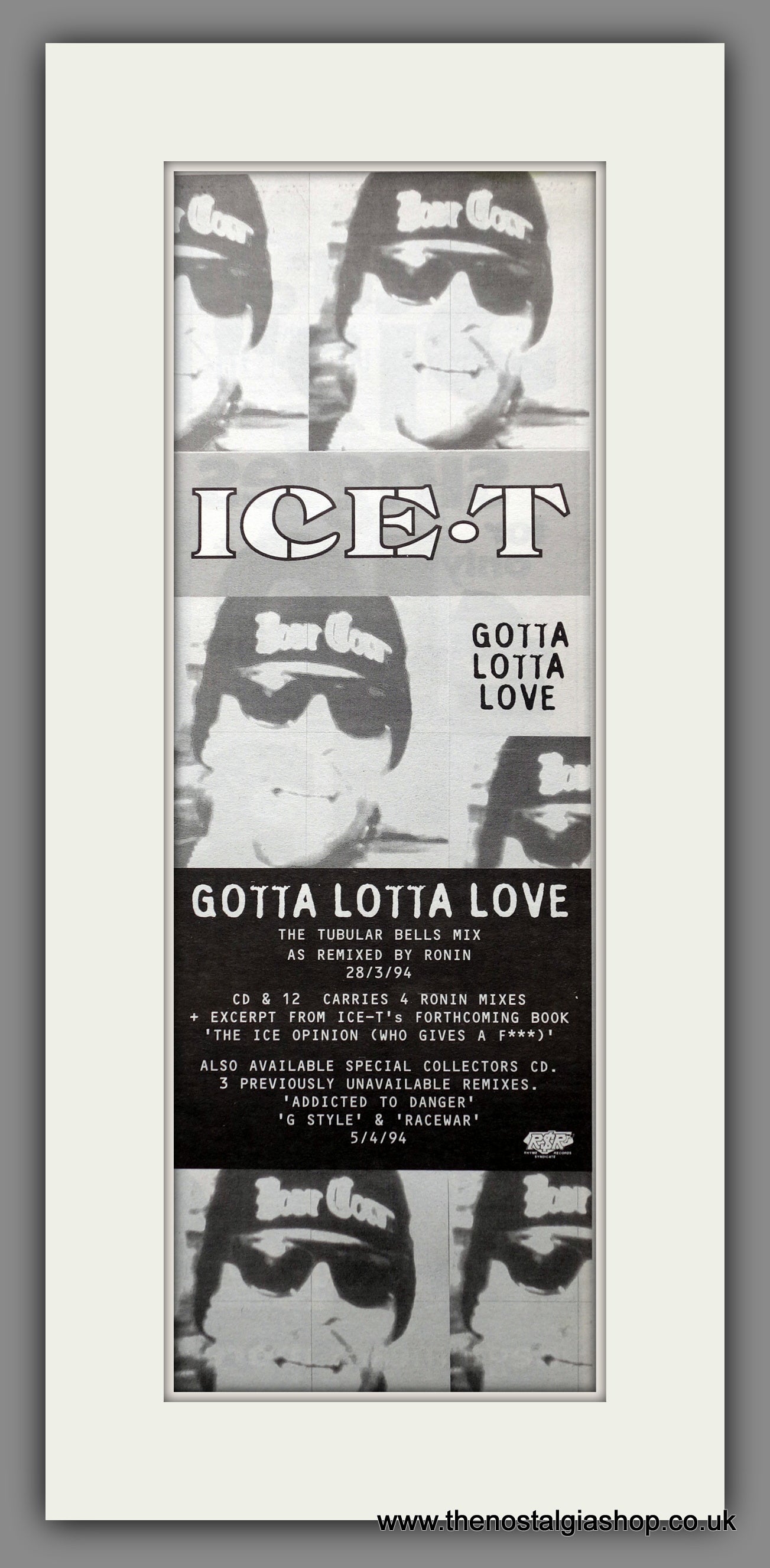 Ice.T Gotta Lotta Love.  Original Advert 1994 (ref AD200636)