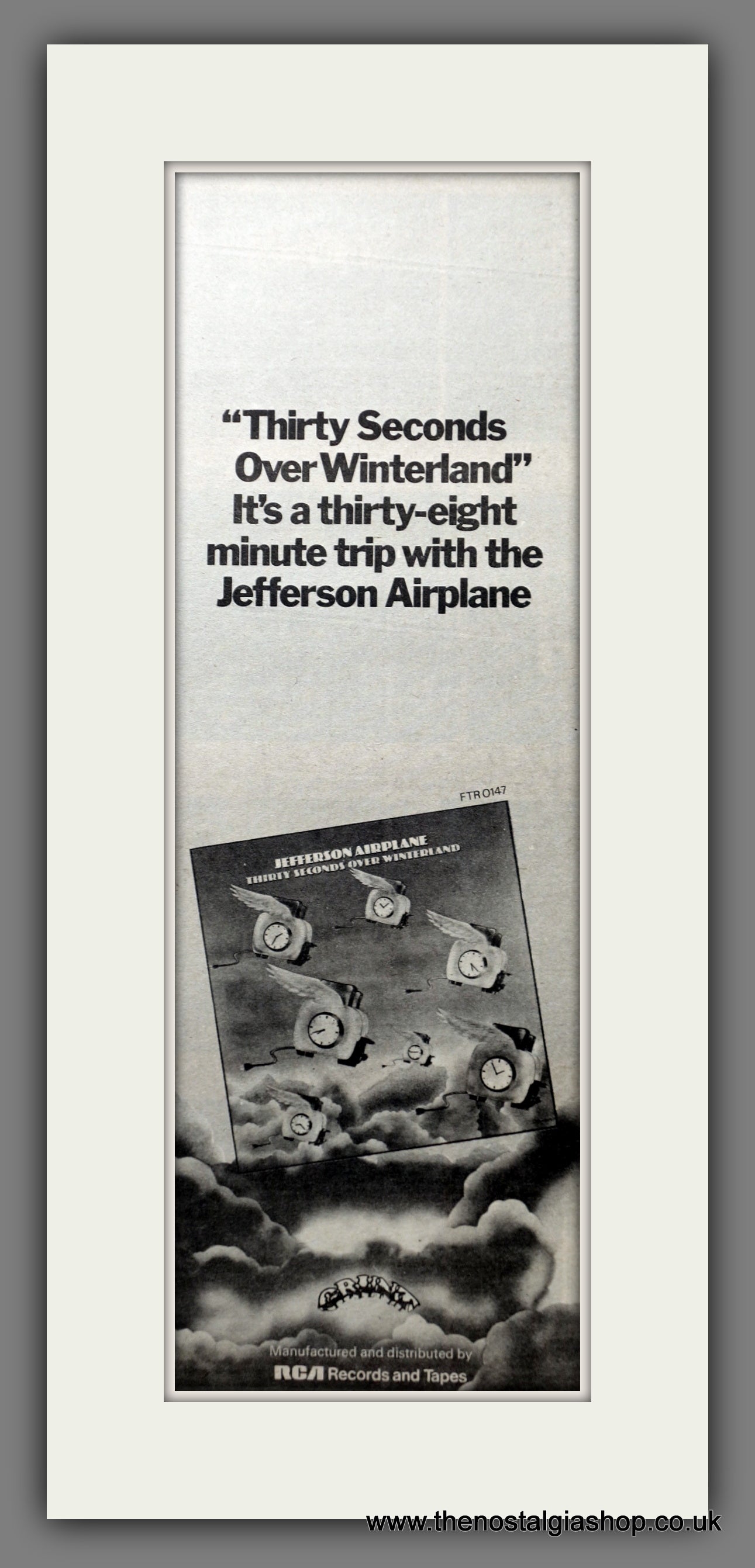 Jefferson Airplane Thirty Seconds Over Winterland.  Original Advert 1973 (ref AD200652)