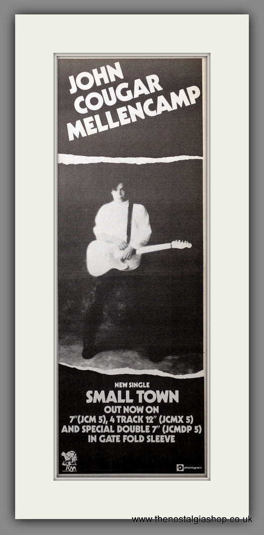 John Cougar Mellencamp Small Town.  Original Advert 1986 (ref AD200655)