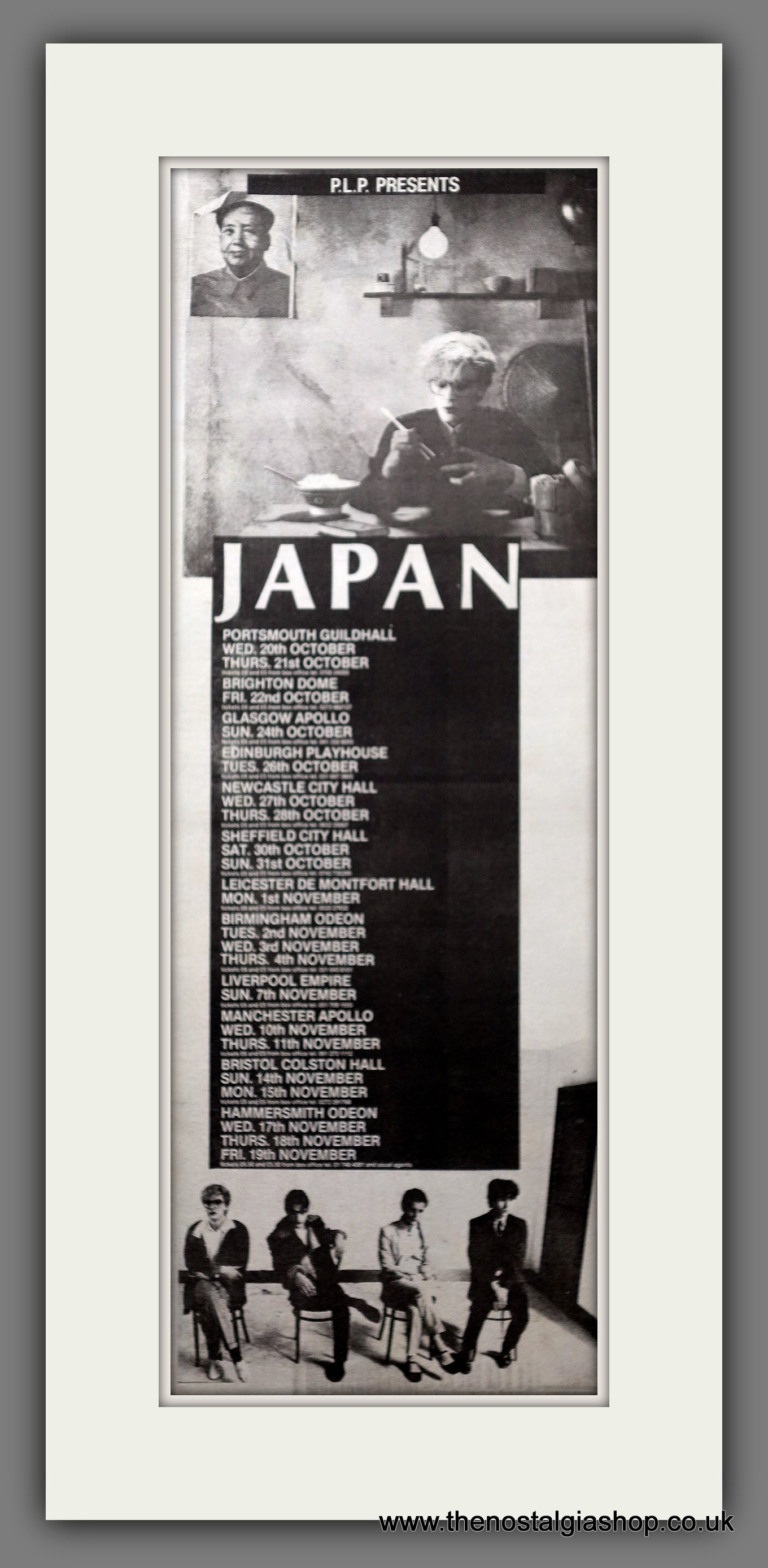 Japan Tour Dates.  Original Advert 1982 (ref AD200670)