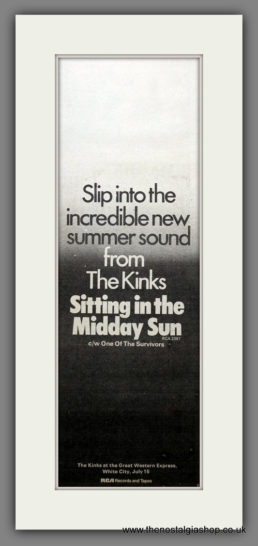 Kinks (The) Sitting In The Midday Sun. Original Advert 1973 (ref AD200730)