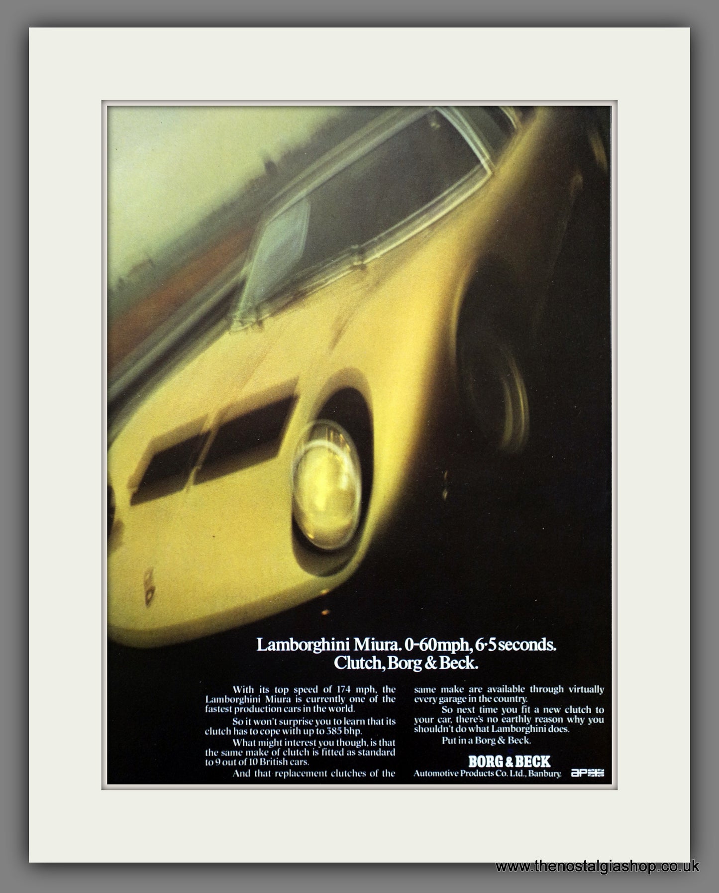 Lamborghini Miura 1973 Original Double Advert (ref AD60925)