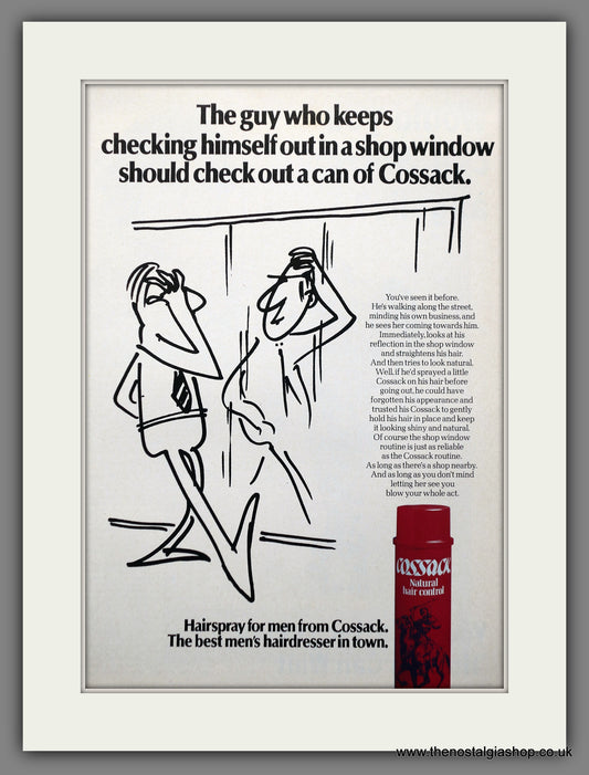 Cossack Hairspray for Men. 1978 Original Advert (ref AD60971)