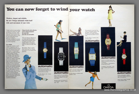 Omega Automatic Watches.  Original Double Advert 1967 (ref AD301283)