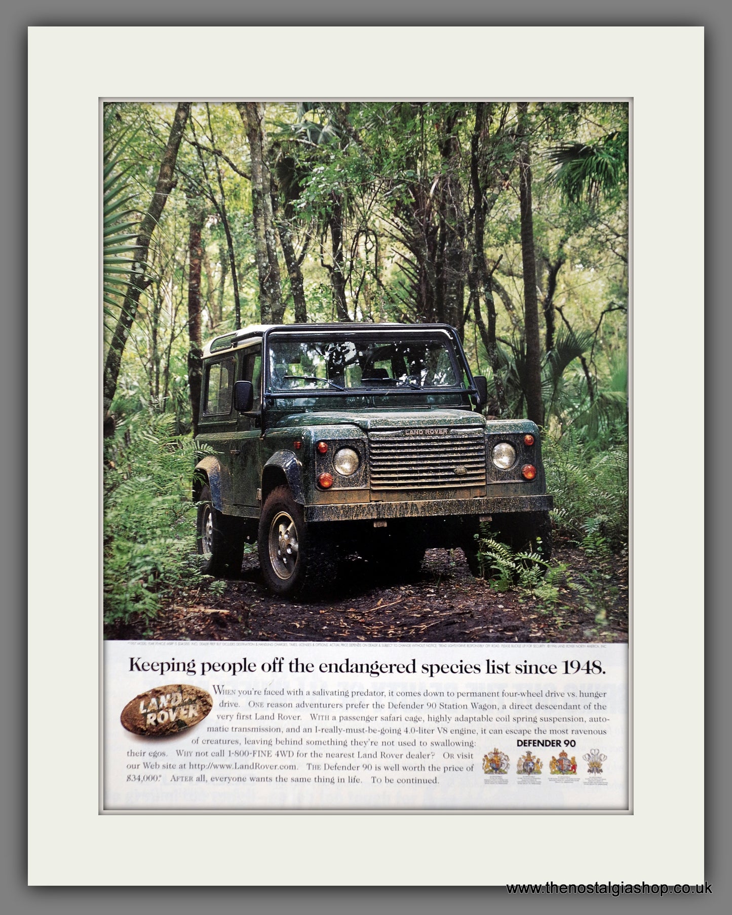 Land Rover Defender 90. 1996 Original Advert (ref AD61048)