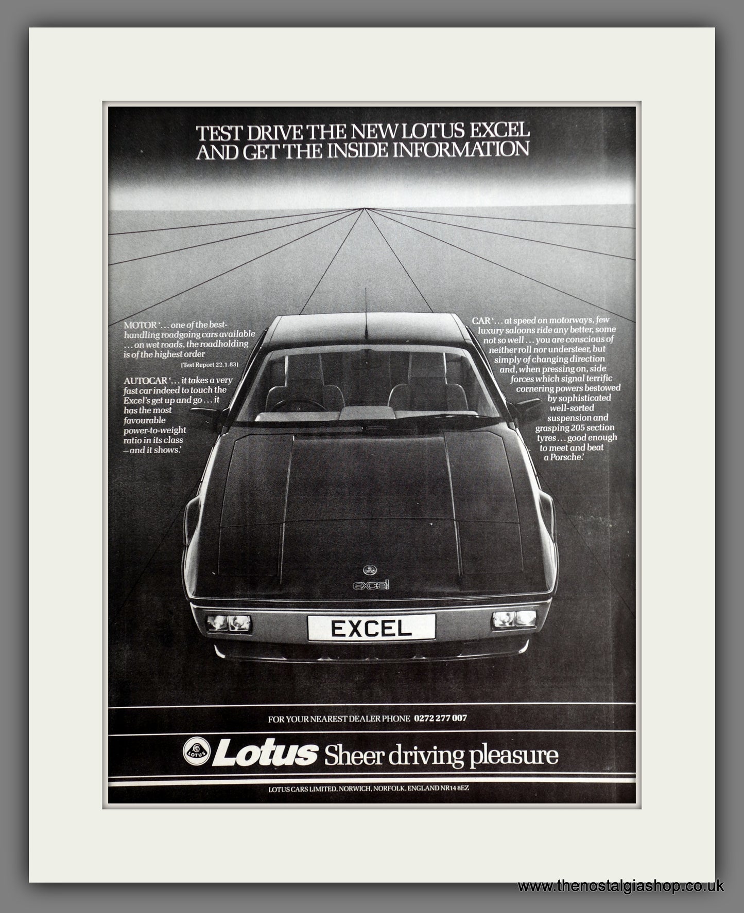 Lotus Excel. 1983 Original Advert (ref AD61149)