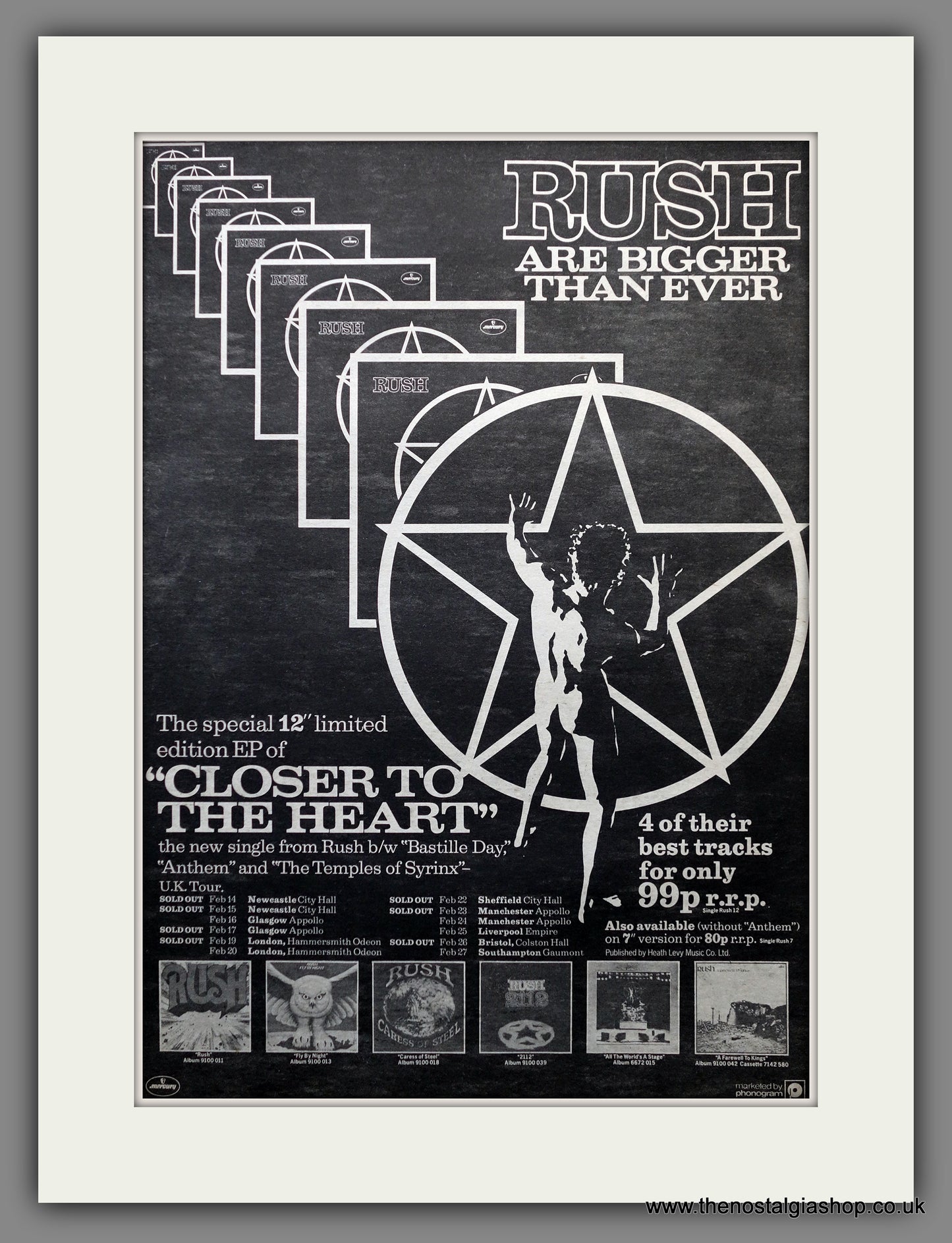 Rush Closer To The Heart. Original Advert 1978 (ref AD15554)