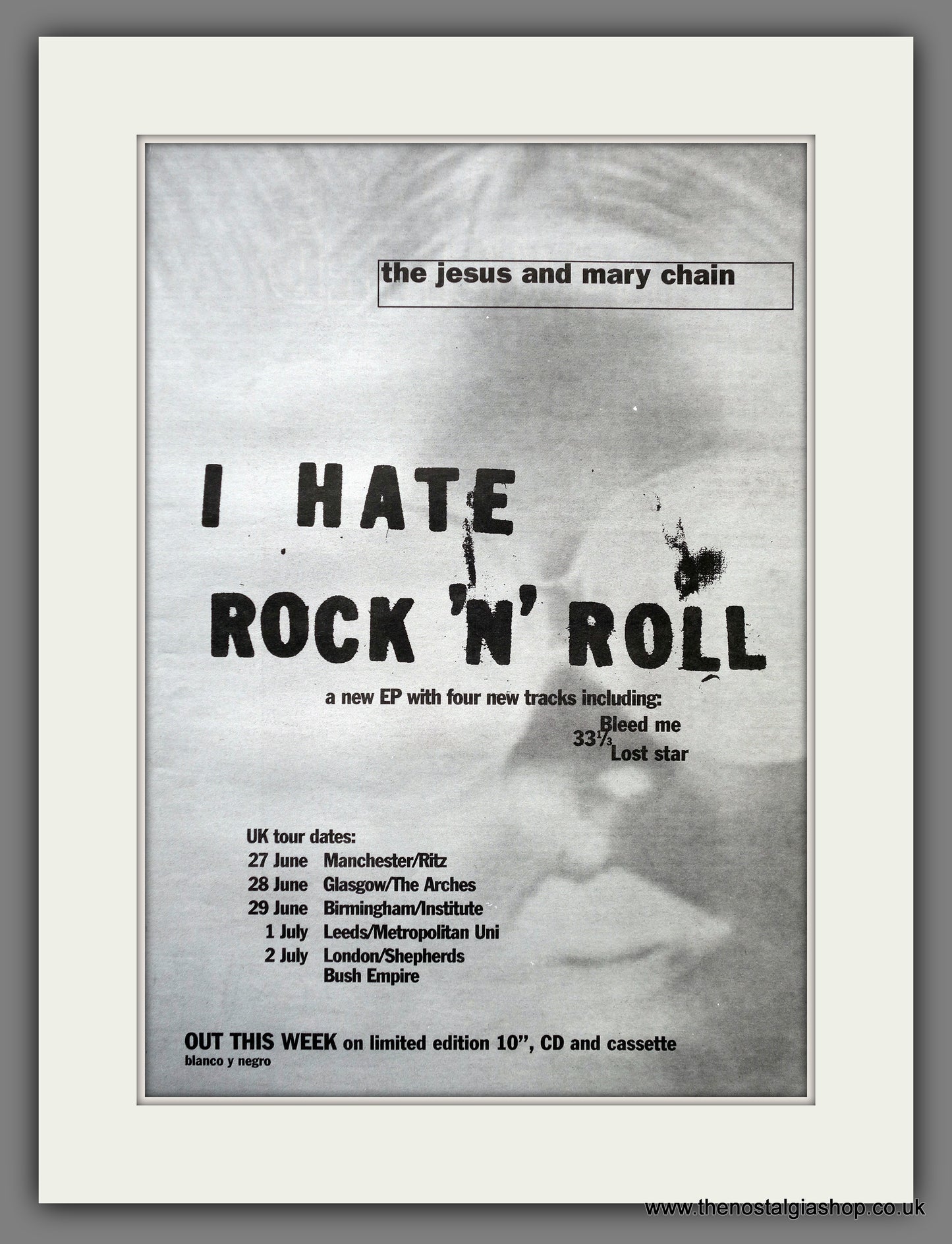 Jesus And Mary Chain (The) I Hate Rock 'n' Roll. Original Advert 1995 (ref AD15574)