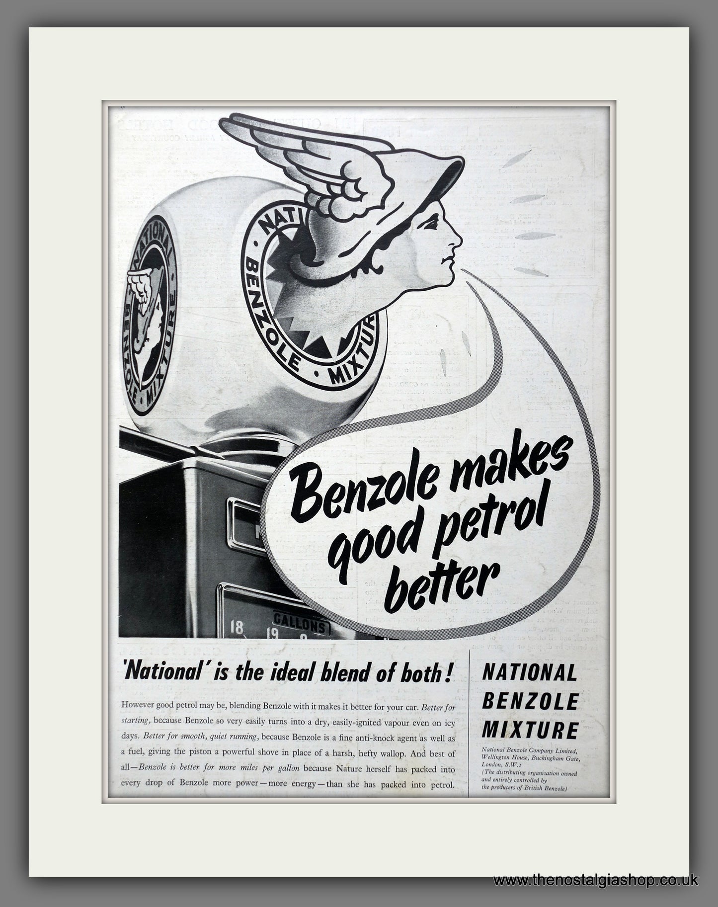 National Benzole Petrol. Original Advert 1953 (ref AD301359)