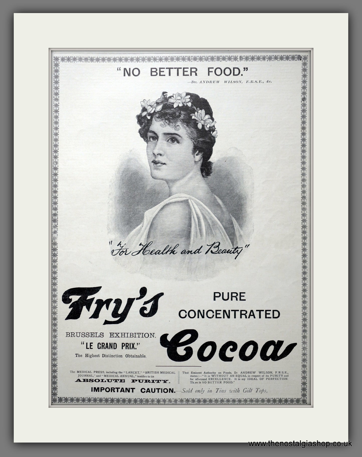 Fry's Cocoa. Original Advert 1901 (ref AD15587)