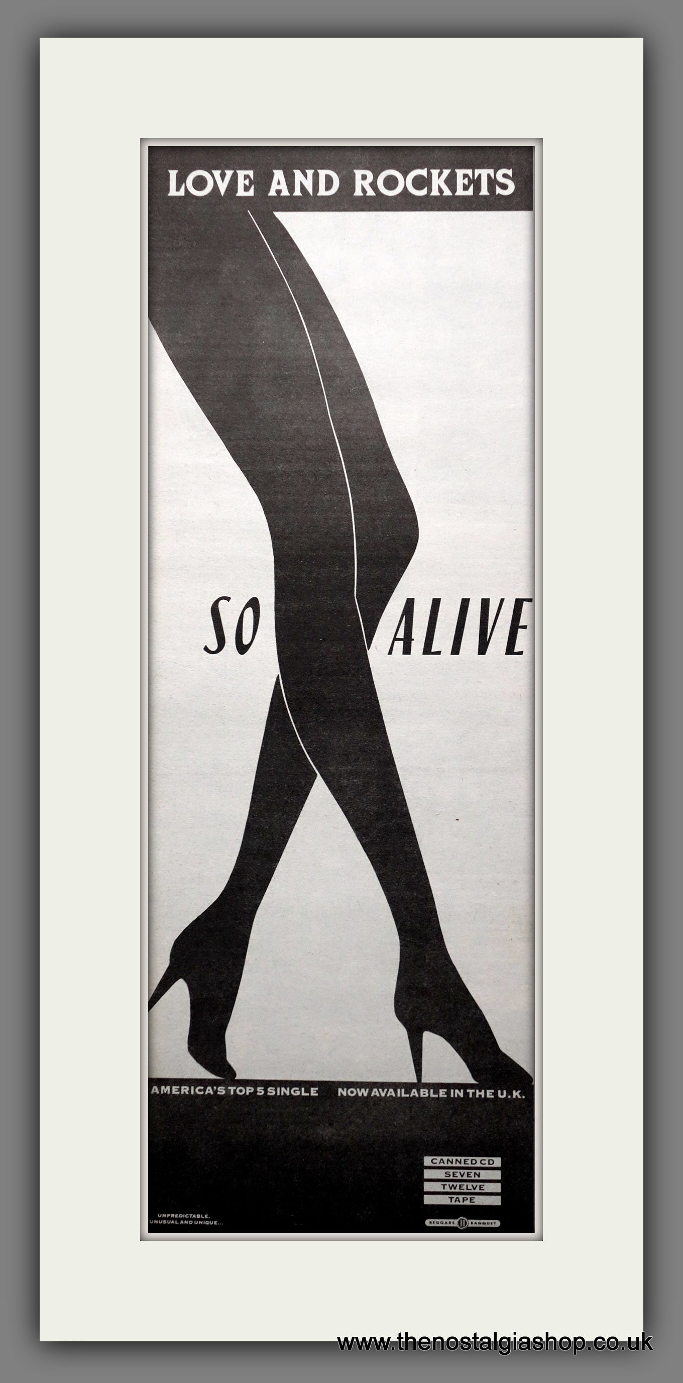 Love And Rockets So Alive. Original Advert 1989 (ref AD200750)