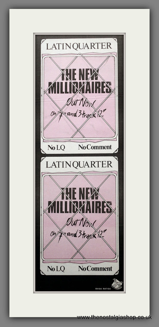 Latin Quarter The New Millionaires. Original Advert 1985 (ref AD200763)