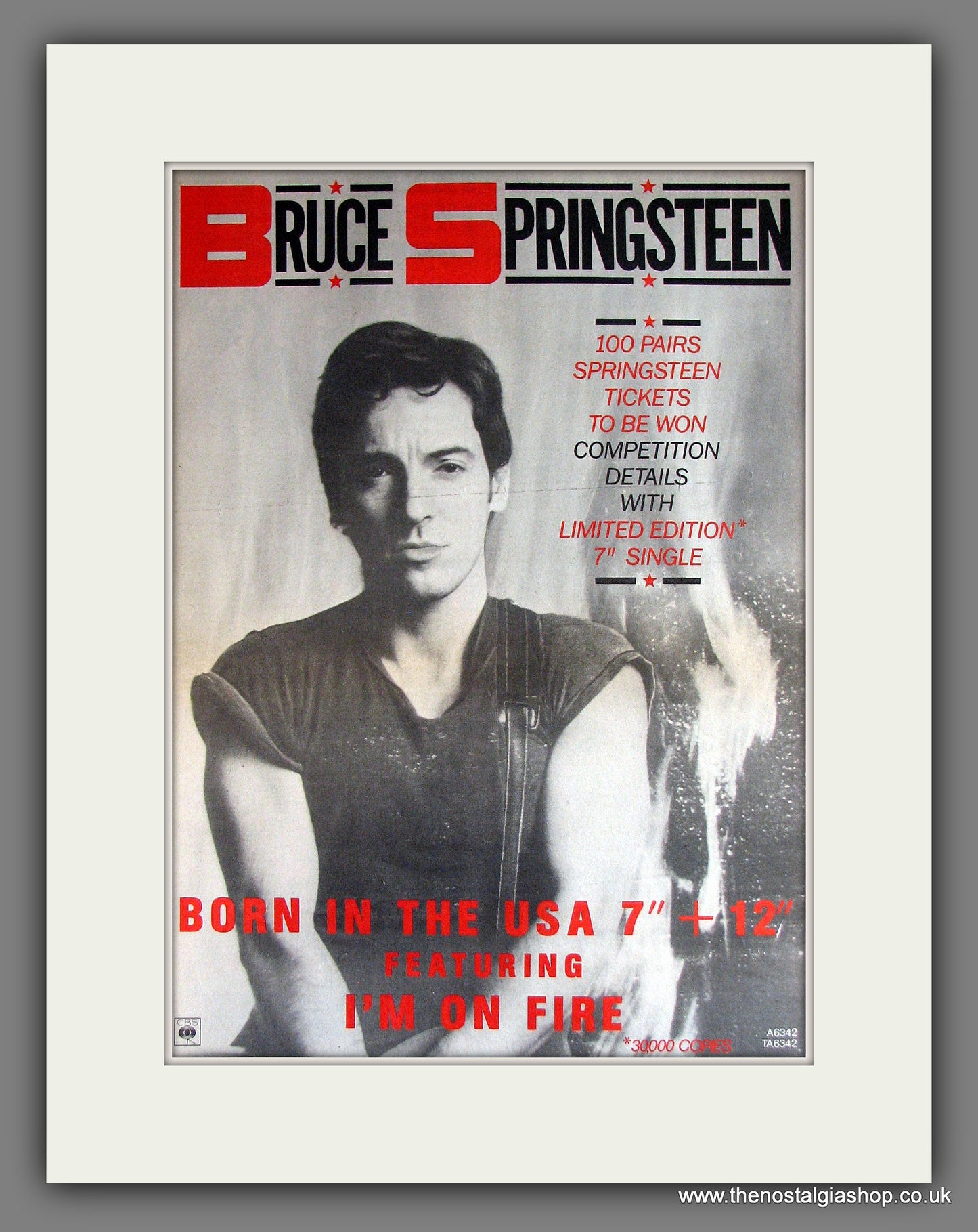 Bruce Springsteen. Born In The USA. Vintage Advert 1985 (ref AD14127)