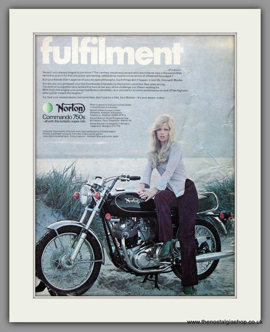 Norton Commando 750s. Fulfilment. Original Advert 1973  (ref AD52017)