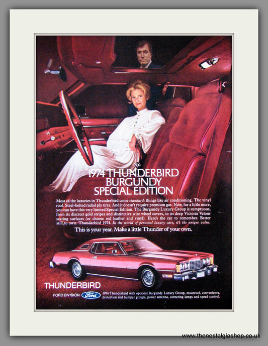 Ford Thunderbird Burgundy Special Edition. 1974 Original American Advert (ref AD52132)