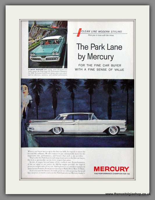 Ford Mercury Park Lane. 1958 Original American Advert (ref AD52148)