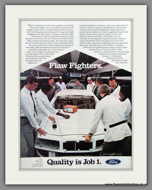 Ford Quality Control, Flaw Fighters . 1983 Original American Advert (ref AD52157)