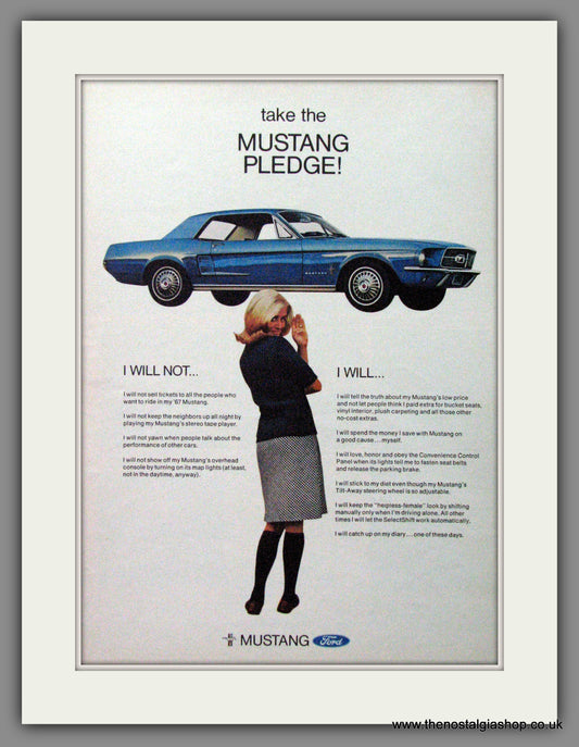 Ford Mustang '67. Original American Advert 1967 (ref AD54130)