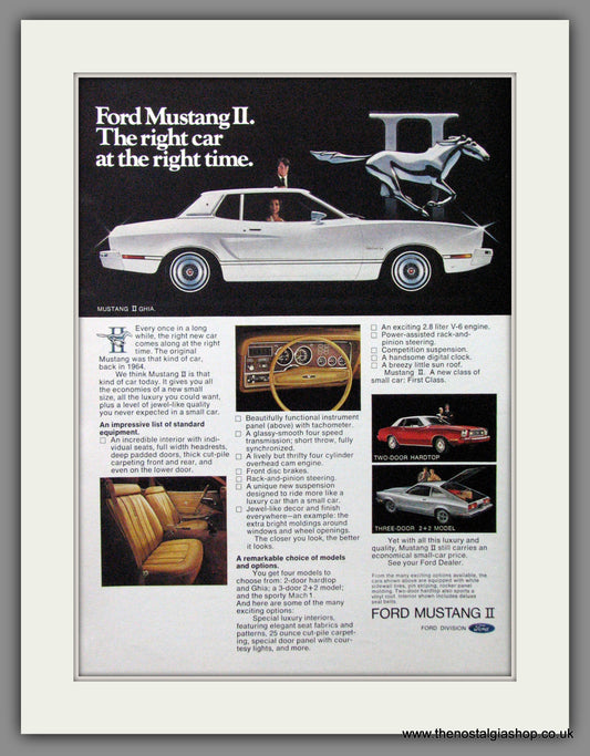 Ford Mustang II. Original American Advert 1973 (ref AD54131)