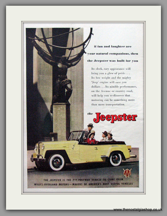 Jeepster by Willys-Overland. 1948 Original American Advert (ref AD52305)