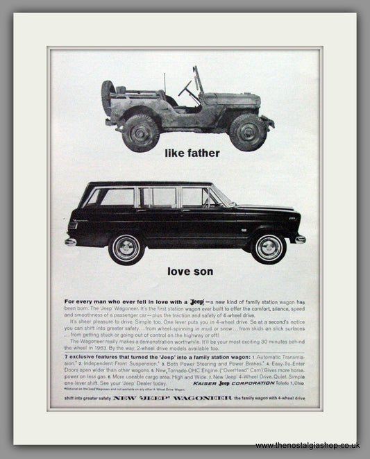 Jeep Wagoneer by Kaiser-Jeep Co.. 1963 Original American Advert (ref AD52307)