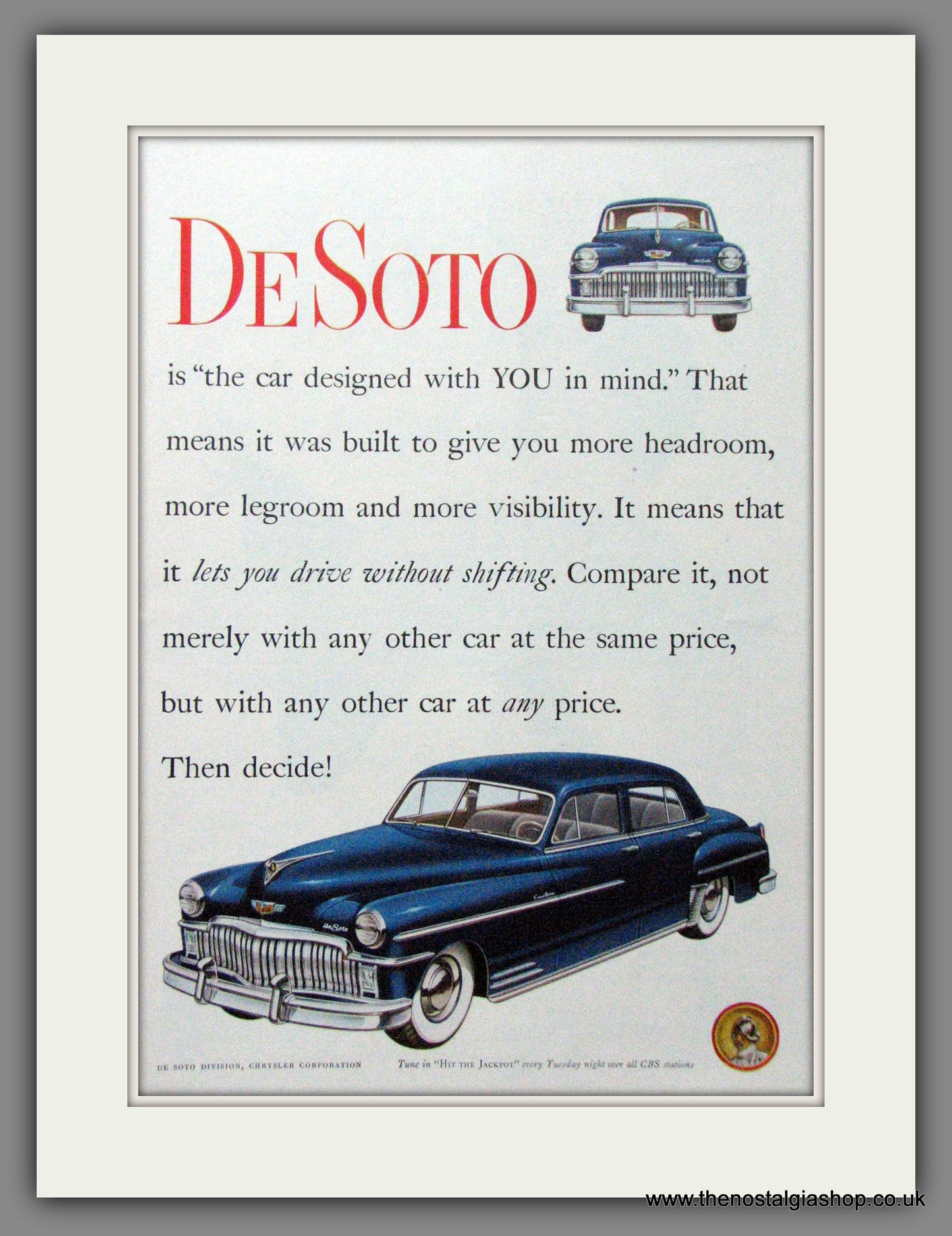 De Soto. 1949 Original American Advert (ref AD52351)