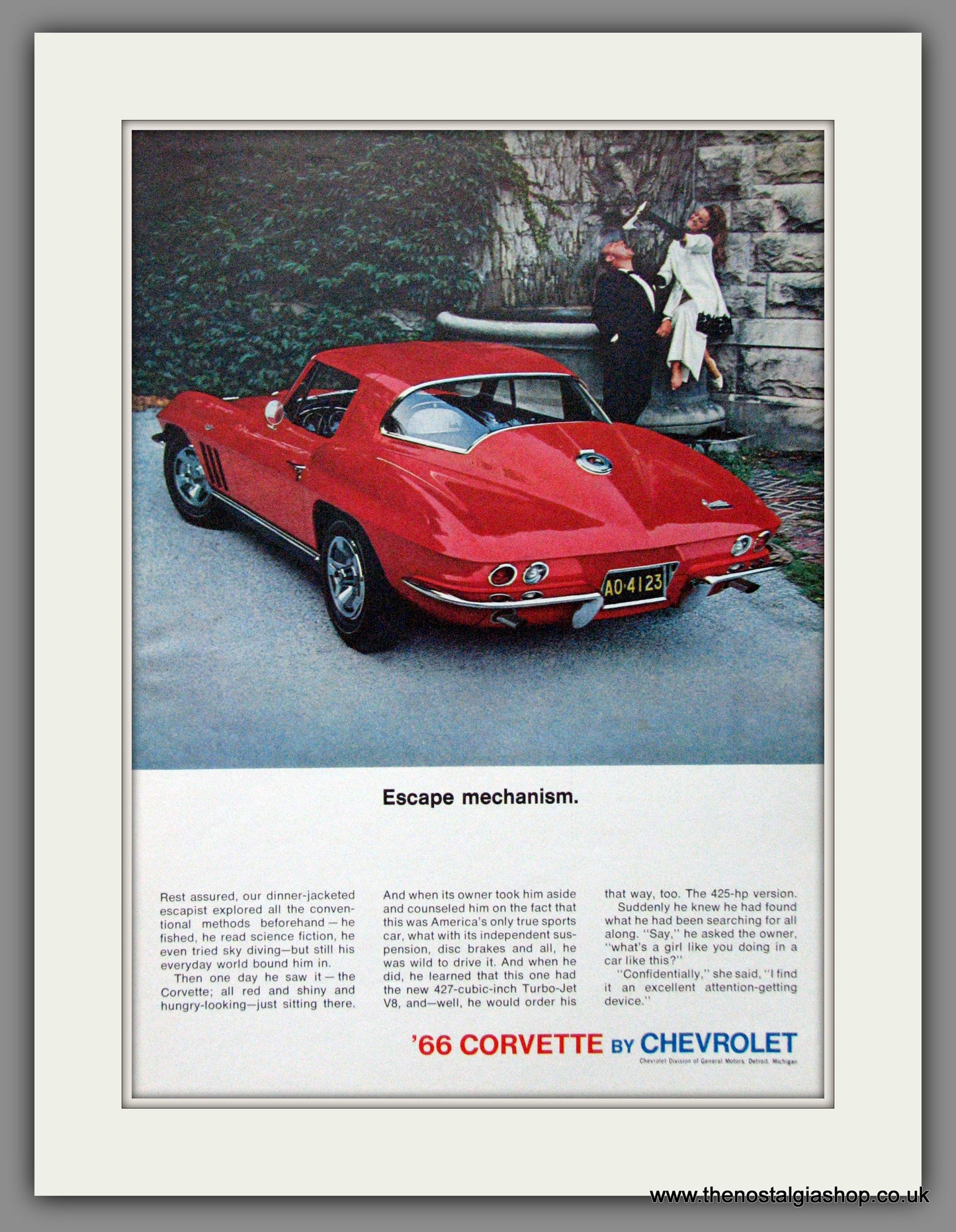 Chevrolet Corvette '66. Original American Advert 1965 (ref AD52355)