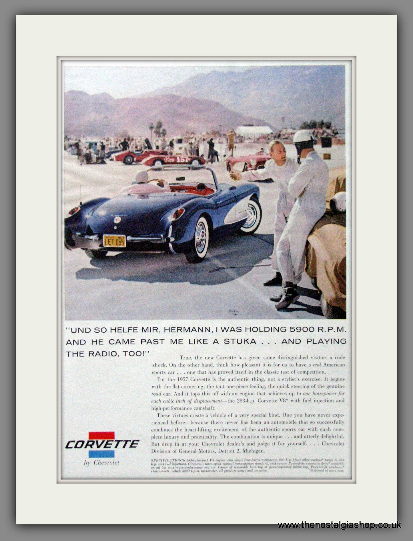 Chevrolet Corvette '57. Original American Advert 1957 (ref AD52358)