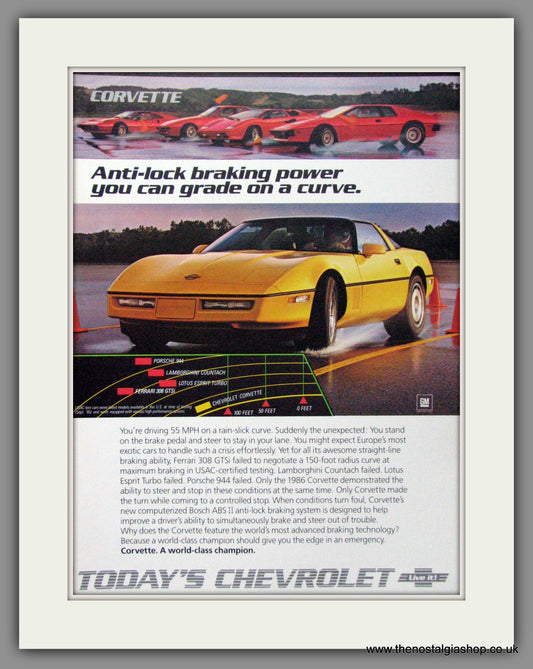 Chevrolet Corvette '86. Original American Advert 1986 (ref AD52362)