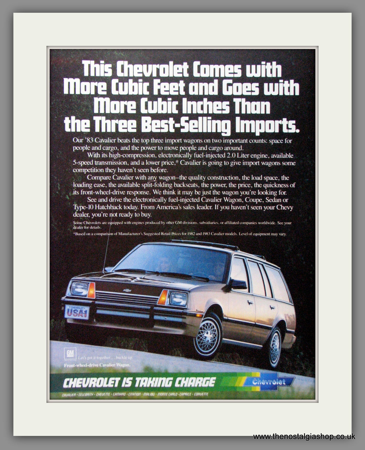 Chevrolet Cavalier Wagon '83. Original American Advert 1983 (ref AD52363)