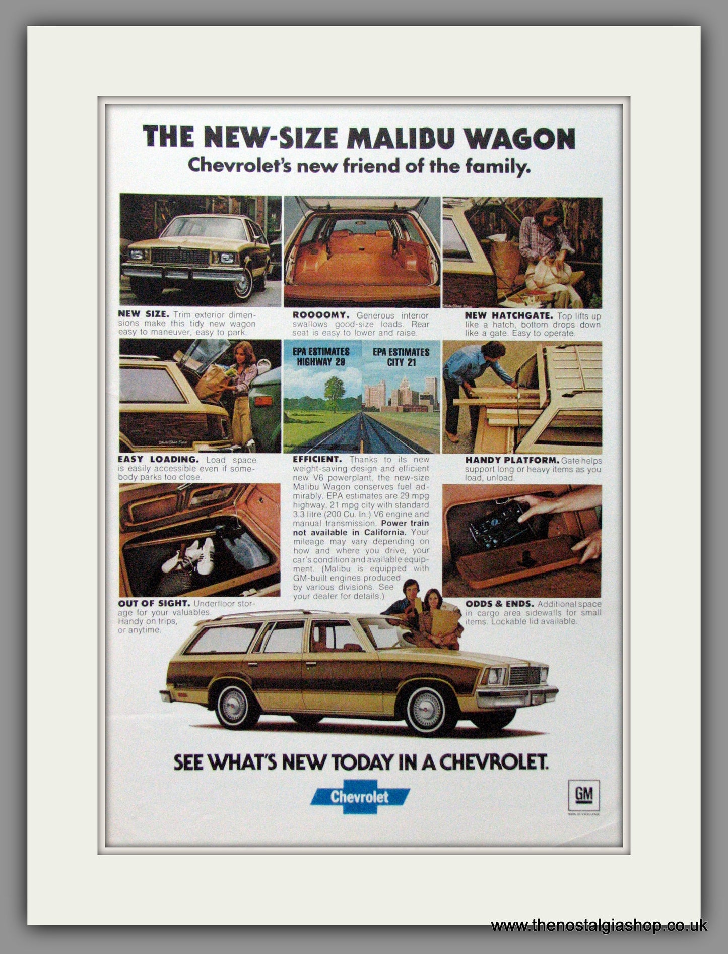 Chevrolet Malibu Wagon Wagon '77. Original American Advert 1977 (ref AD52364)