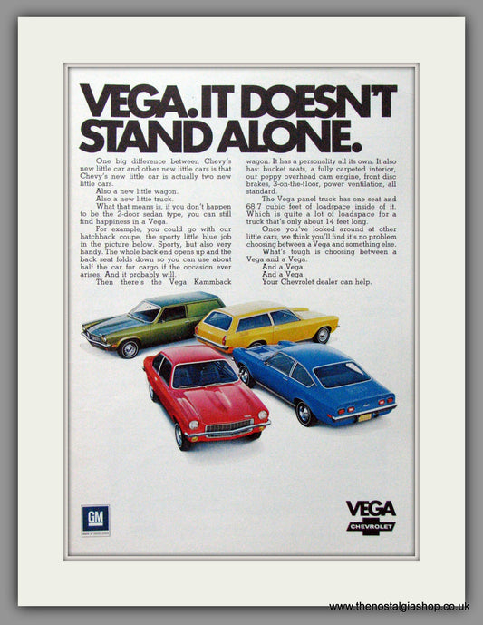 Chevrolet Vega Range '71. Original American Advert 1971 (ref AD52386)