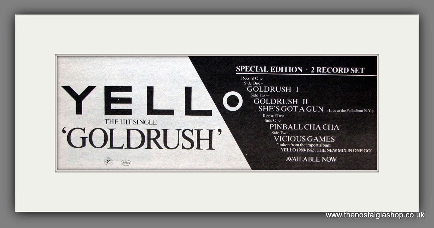 Yello. Goldrush. Original Advert 1986 (ref AD400073)