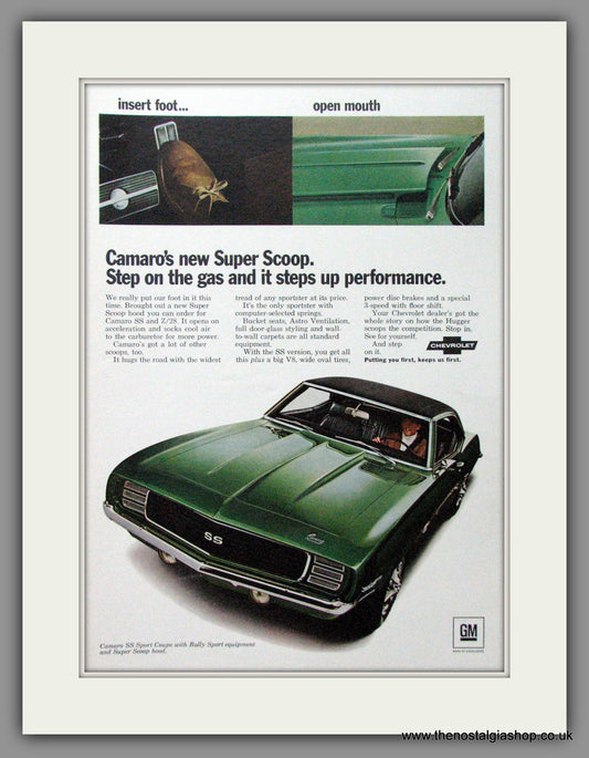 Chevrolet Camaro SS Sport Coupe '69. Original American Advert 1969 (ref AD52391)