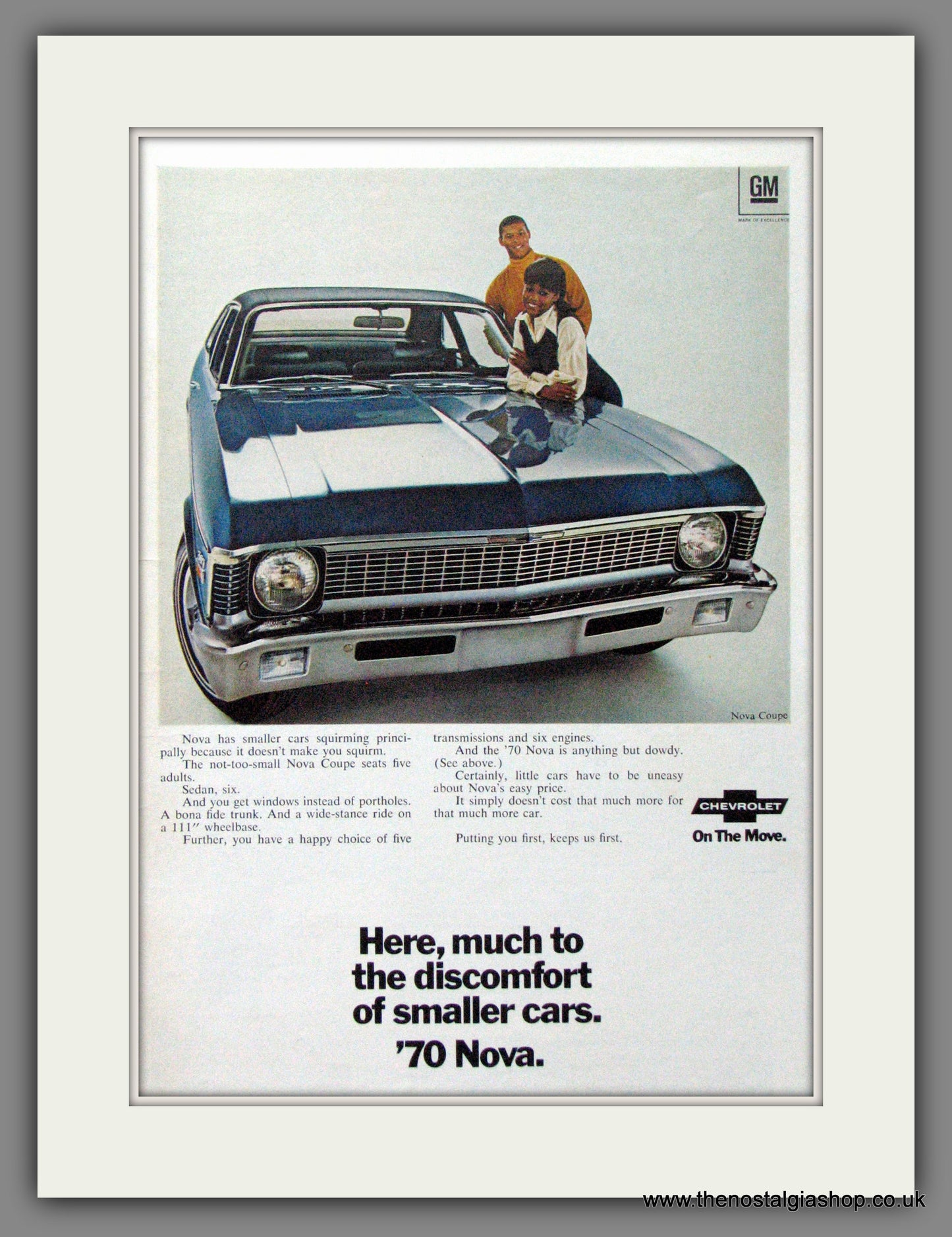 Chevrolet Nova Coupe '70. Original American Advert 1969 (ref AD52392)