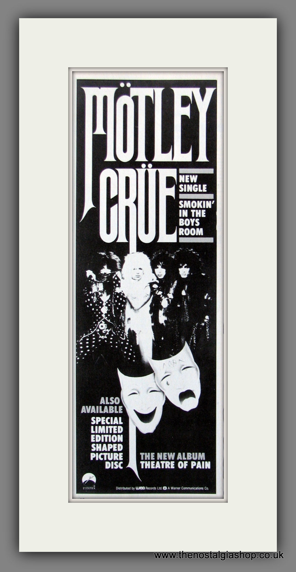 Motley Crue. Smokin' In The Boys Room. Original Advert 1985 (ref AD400079)