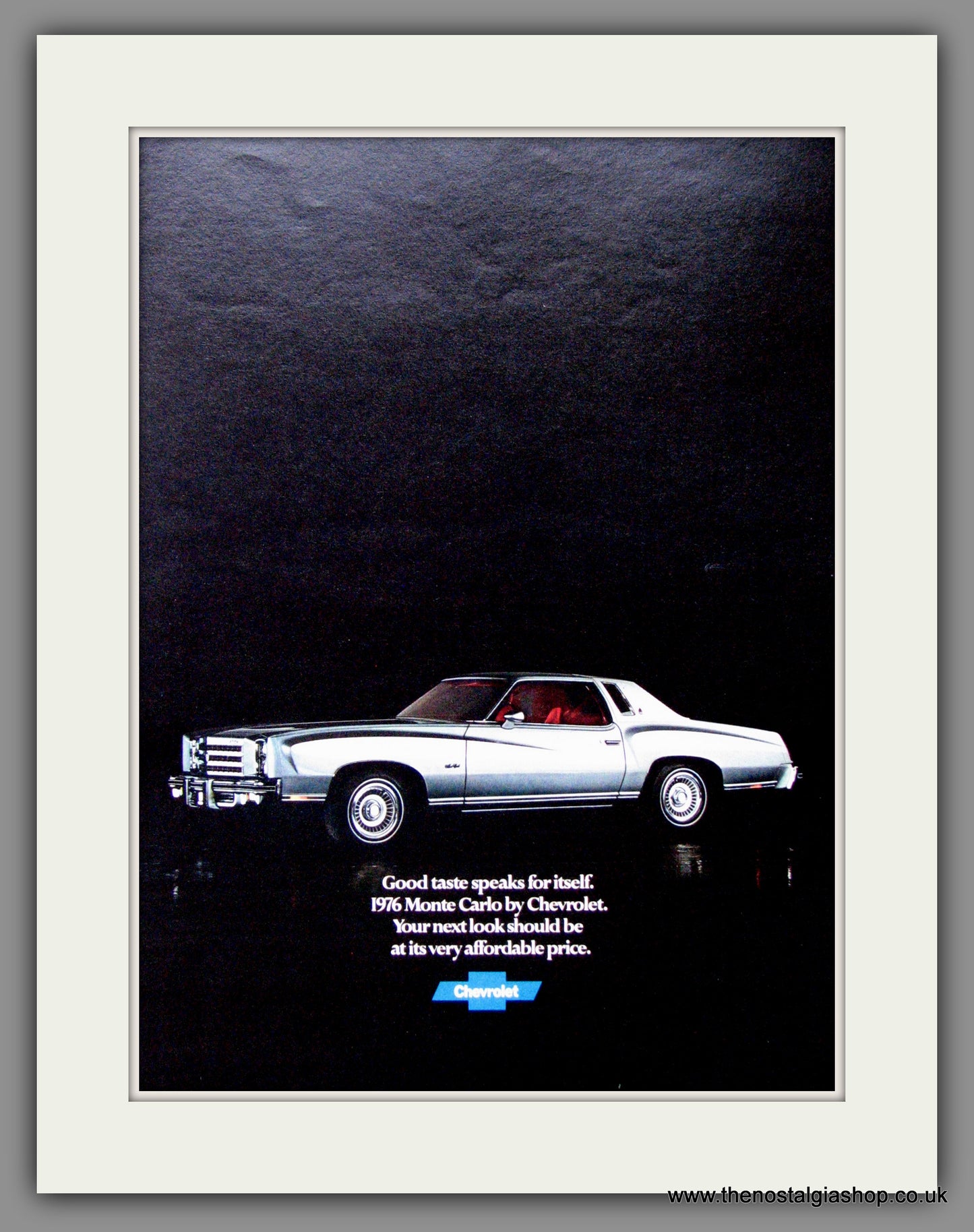 Chevrolet Monte Carlo. Original American Advert 1975 (ref AD52396)