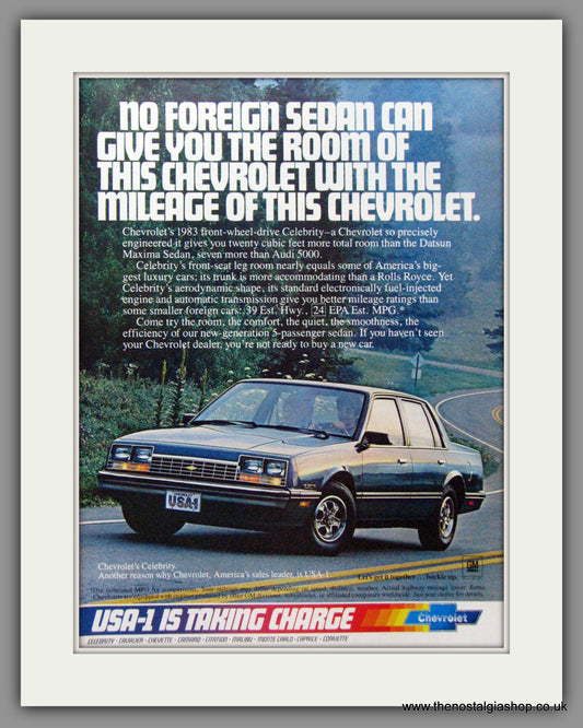 Chevrolet Celebrity '83. Original American Advert 1983 (ref AD52440)