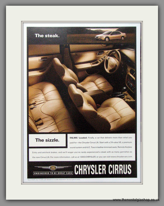 Chrysler Cirrus LXi. Original American Advert 1999 (ref AD52548)