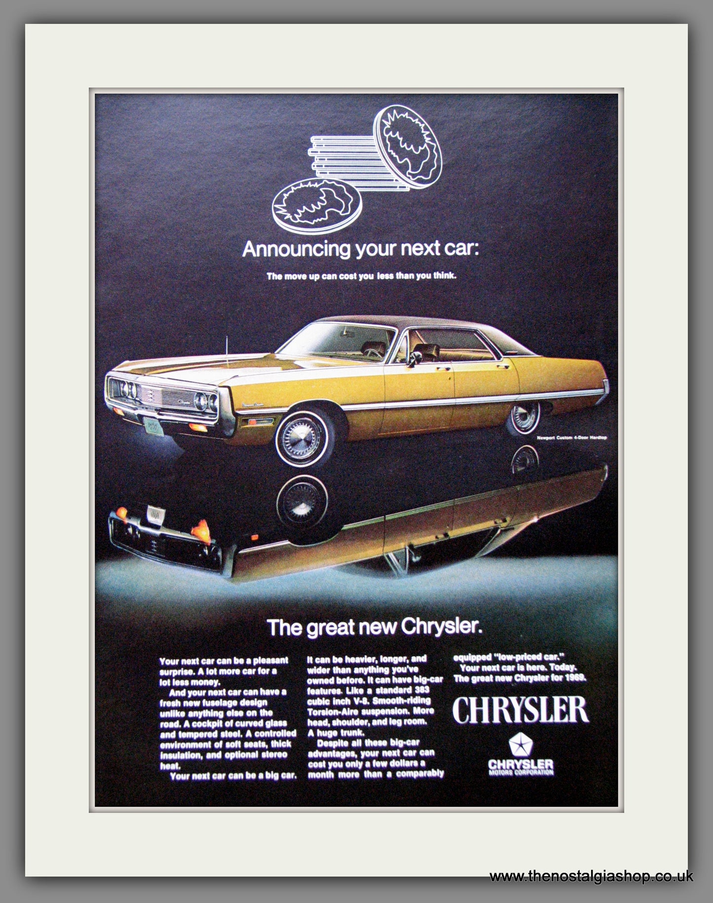 Chrysler '69. Original American Advert 1968 (ref AD52551)