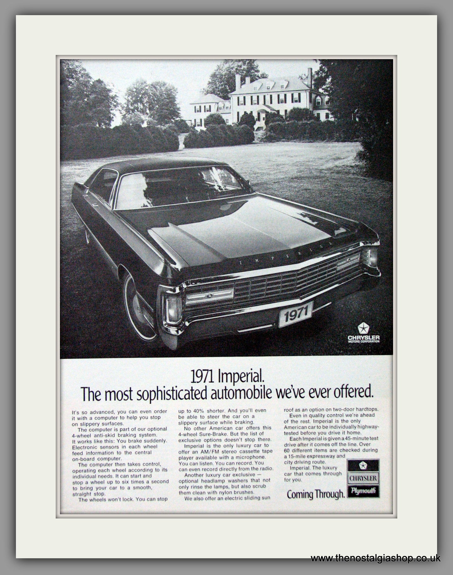 Chrysler Imperial '71. Original American Advert 1971 (ref AD52557)